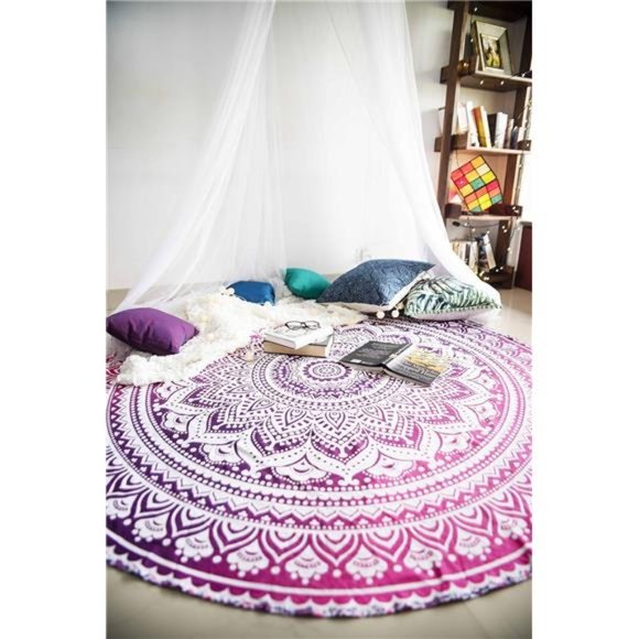 Set of 2 Mandala Blanket or Boho Mandala Tapestry or Round Bohemian Decoration - Picture 2 of 7